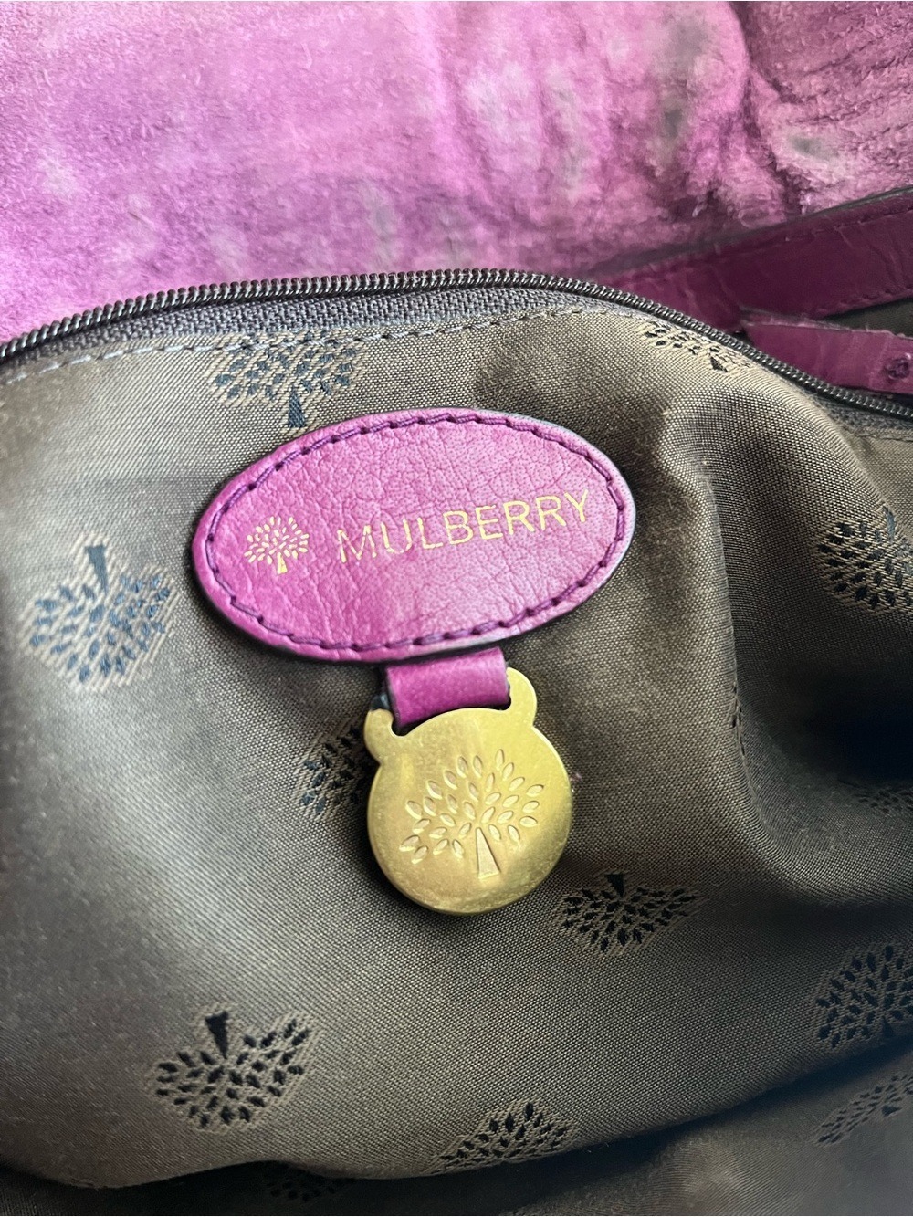 MULBERRY RARE VINTAGE TRIM ALEXA IN BERRY LEATHER - Picture 13 of 16